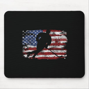 IJshockeyspeler Usa Amerikaanse Vlag 4th Of July G Muismat