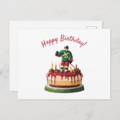 IJshockeyspeler Verjaardagstaart Briefkaart (Voorkant / Achterkant)