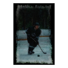 IJshockeyspeler Warmt Op Perfect Poster