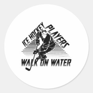 IJshockeyspelers lopen op water Grappig hockeydoel Ronde Sticker