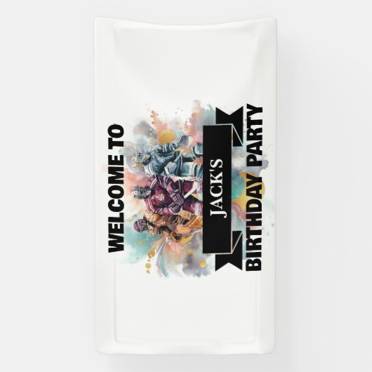 IJshockeyspelers Spandoek (Verticaal)