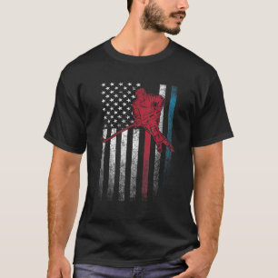 IJshockeystick Schaats 4 juli Amerikaanse vlag U T-shirt