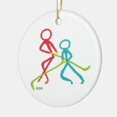 ijshockeystickmen keramisch ornament (Links)