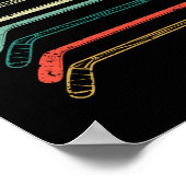 IJshockeystickspeler ventilatoren silhouette winte Poster (Hoek)