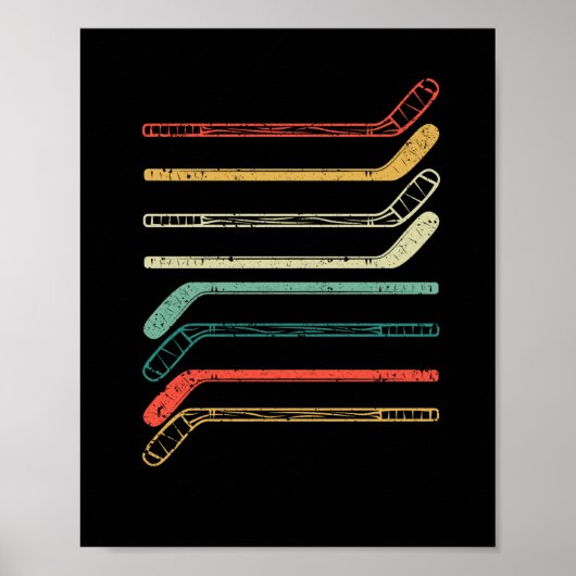 IJshockeystickspeler ventilatoren silhouette winte Poster (Voorkant)