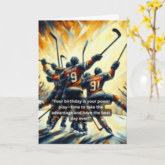 IJshockeyteam Power Play samen Kaart (Gele Bloem)