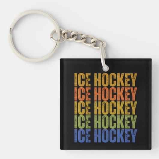 IJshockeytypografie Sleutelhanger (Voorkant)