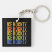 IJshockeytypografie Sleutelhanger (Achterkant)