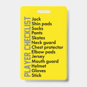 IJshockeyuitrusting Checklist Badge (Achterkant)
