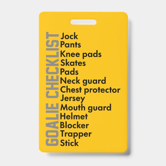 IJshockeyuitrusting Checklist Badge (Voorzijde)