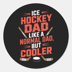 IJshockeyvader zoals een normale vader maar cooler Ronde Sticker