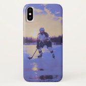 IJshocky speler bij zonsopgang Case-Mate iPhone Case (Achterkant)