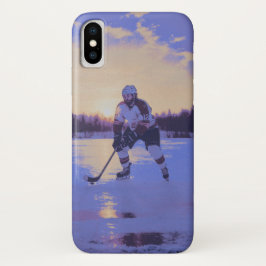 IJshocky speler bij zonsopgang Case-Mate iPhone Case