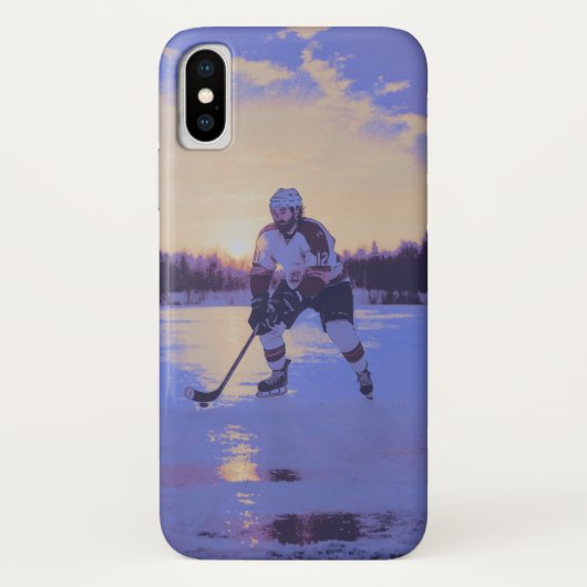 IJshocky speler bij zonsopgang Case-Mate iPhone Case (Achterkant)