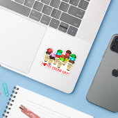Ijshoorns voor Ijsdag   Sticker (Laptop met iPhone)
