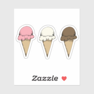 IJshoorntjes Chocolade Aardbei Vanille Sticker