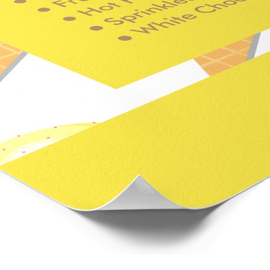 IJshoorntjes, IJssalon Menu Poster (Hoek)