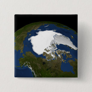 IJsijs van Arctisch zee in 2005 Vierkante Button 5,1 Cm
