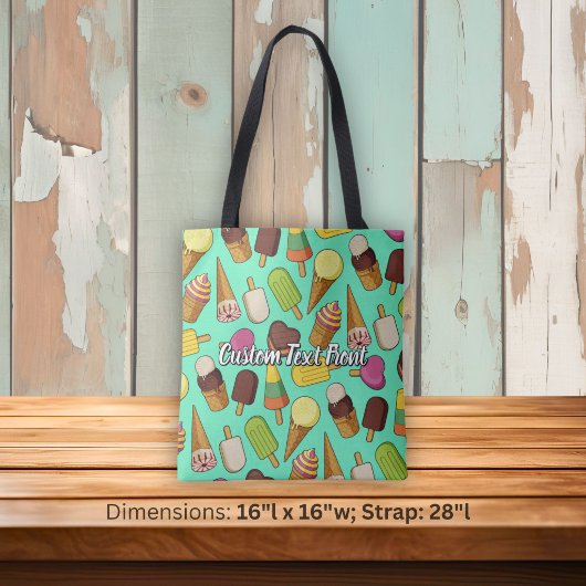 Ijsje achtergrond tote bag
