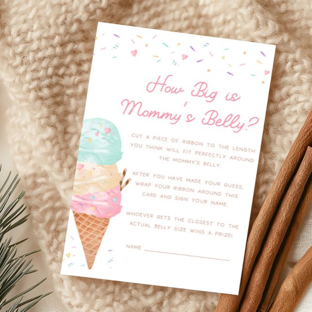 Ijsje Baby Shower Hoe Groot Is Mamma's Buik (Ice Cream Sprinkled with Love Baby Shower How Big Is Mommy's Belly Game)