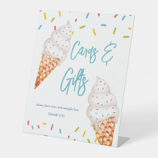 Ijsje bruidsshower cadeaus bord reclamebord met voetstuk (Voorkant)