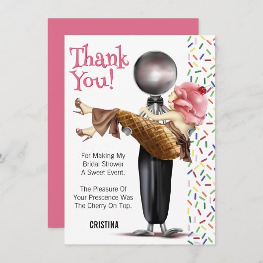 Ijsje Bruiloftsfeest Dank Je Bedankkaart (Voorkant / Achterkant)