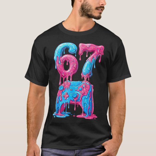 Ijsje Drip Videospel Controller Gaming 6 7 T-shirt (Voorkant)