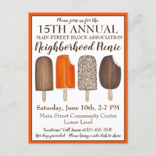 Ijsje Feestelijke Verjaardagsfeest Popsicles Pickn Uitnodiging Briefkaart