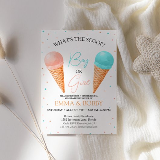 Ijsje Geslacht bekendmaken Feest Uitnodiging