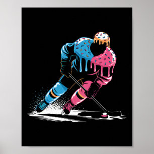 Ijsje Hockey Speler Drip Jongens Meisjes Jeugd Poster