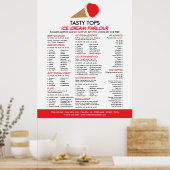 Ijsje, Ijszaak Menu Poster (Keuken)
