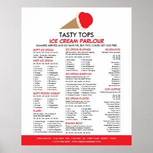 Ijsje, Ijszaak Menu Poster