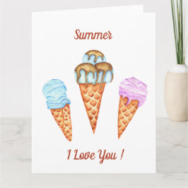 Ijsje Ik Hou Van Jou Schattig Zomer    Kaart