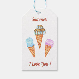 Ijsje Ik Hou Van Jou Schattige Zomer Cadeaulabel