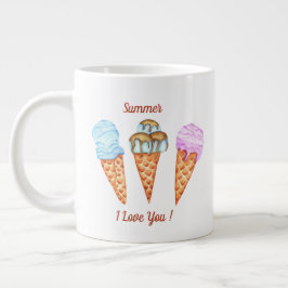 Ijsje Ik Hou Van Jou Schattige Zomer Grote Koffiekop