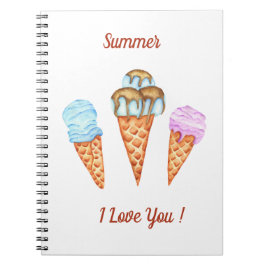 Ijsje Ik Hou Van Jou Schattige Zomer Notitieboek