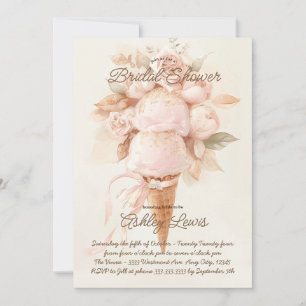 Ijsje kegel boho Bruids douche chic goud Kaart