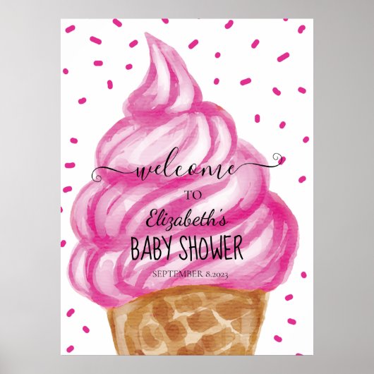 Ijsje Kegel Confetti Snoepjes Poster (Voorkant)