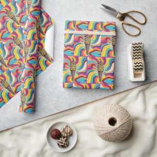 Ijsje Kegel Draai Pop Art Cadeaupapier