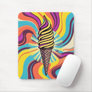 Ijsje Kegel Draai Pop Art Muismat