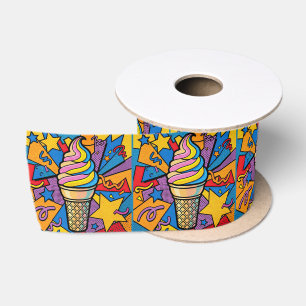 Ijsje Kegel Draai Pop Art Satijnen Lint