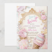 Ijsje kegel pastel ijs bruidstaart kaart (Voorkant / Achterkant)