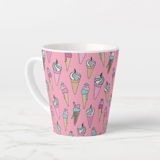 Ijsje kegel patroon latte mok (Linkerhoek)