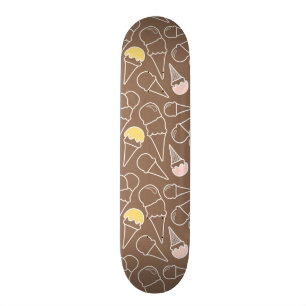 Ijsje Kegel Patroon op Bruin Persoonlijk Skateboard
