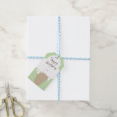 Ijsje Kegel Script Gelukkige Verjaardag Cadeaulabel (Met Touw)
