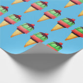 Ijsje Kegels Patroon Inpakpapier (Hoek)
