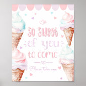 Ijsje Leuk dat je bent gekomen verjaardag pastel Poster (Voorkant)