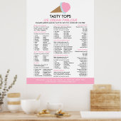Ijsje, Menu Ijszaak Poster (Keuken)