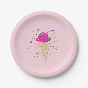 Ijsje met confetti papieren bordje