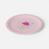 Ijsje met confetti papieren bordje (Gekanteld)